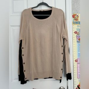 J.Crew women’s wool viscose XL sweater Tan Beige black